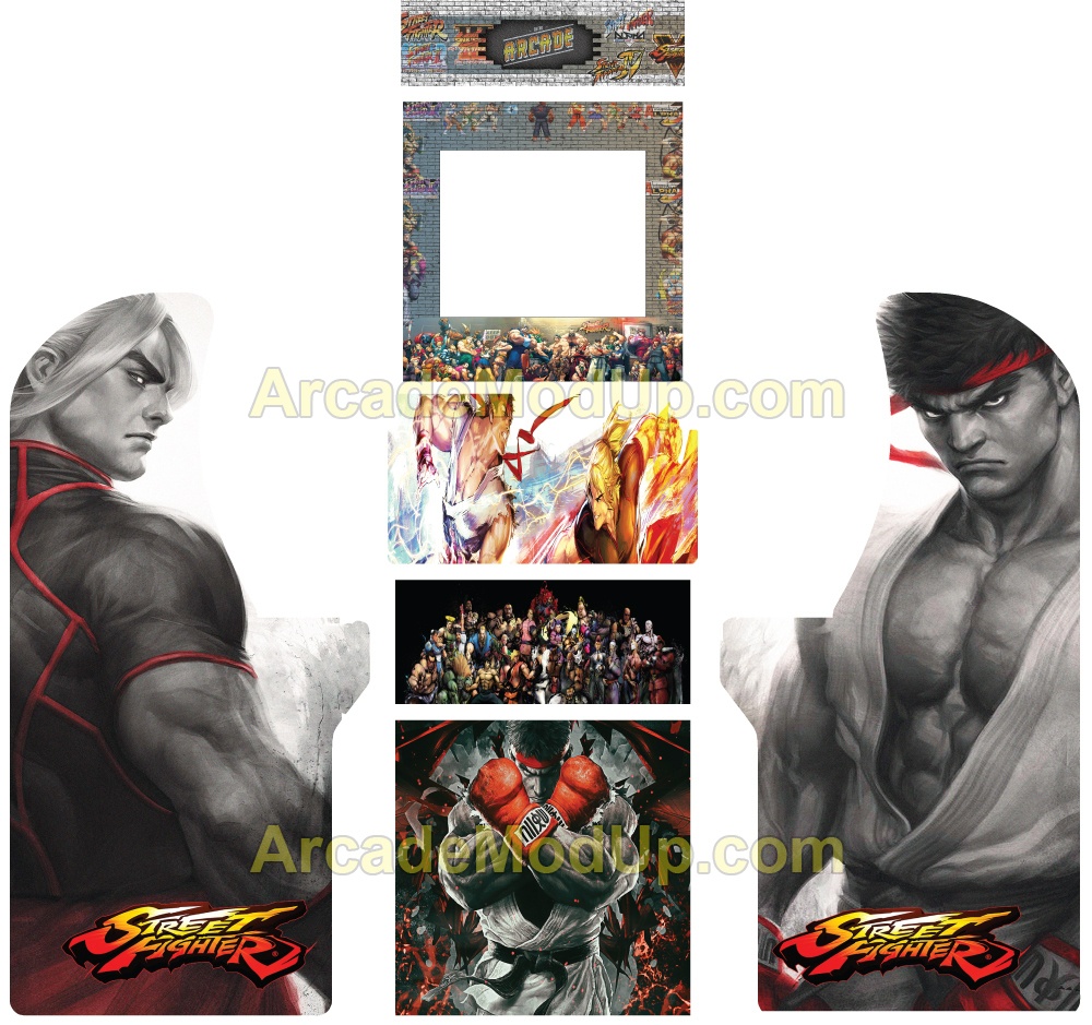 Street Fighter Arcade Side Artwork Panel Stickers Graphics  Laminated All Sizes 