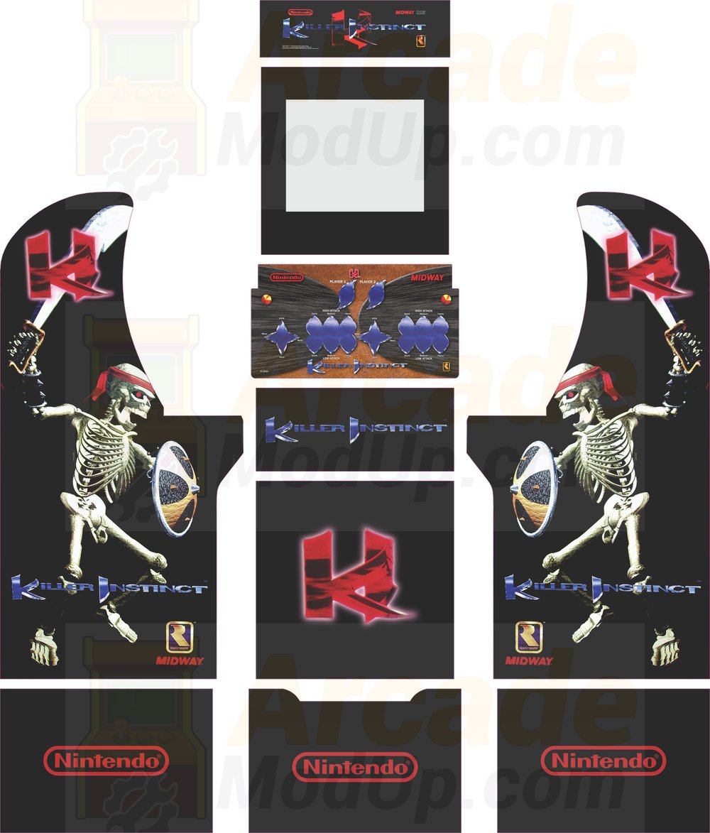Details about   Killer Instinct Arcade1Up Kick Panel Decal Overlay Artwork KI Sticker Midway 